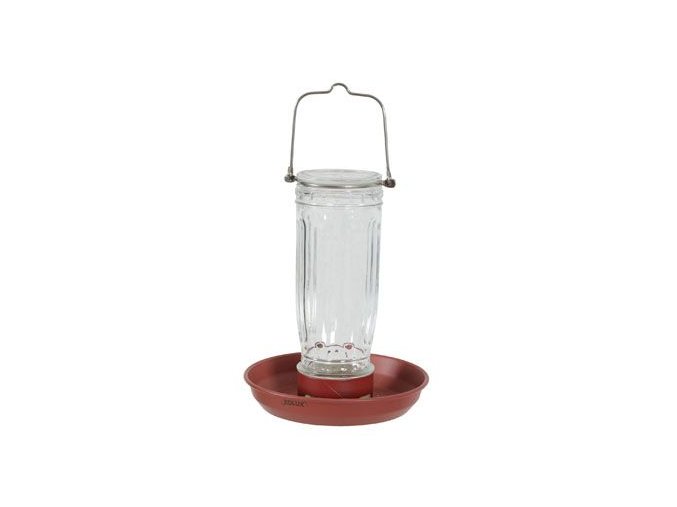 Krmítko venkovní GLASS sklo červená Zolux