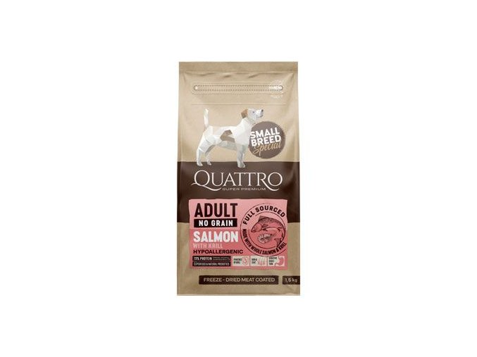 QUATTRO Dog Dry SB Adult Losos&Krill 1,5kg