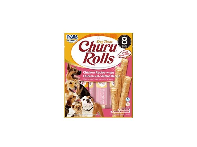 Churu Dog Rolls Chicken with Salmon wraps 8x12g