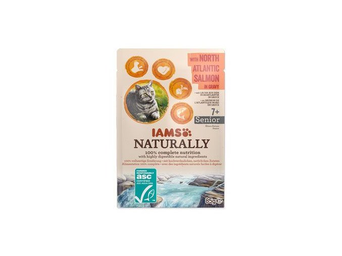 Iams Cat Senior losos v omáčce kapsa 85g