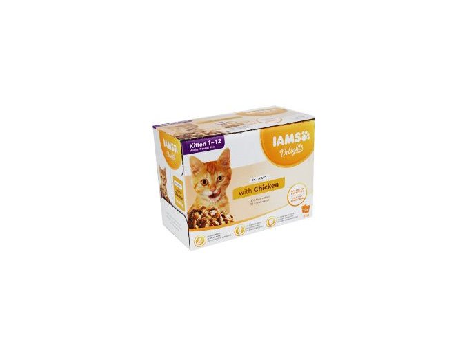 Iams Cat Kitten kuře v omáčce multipack 12x85g