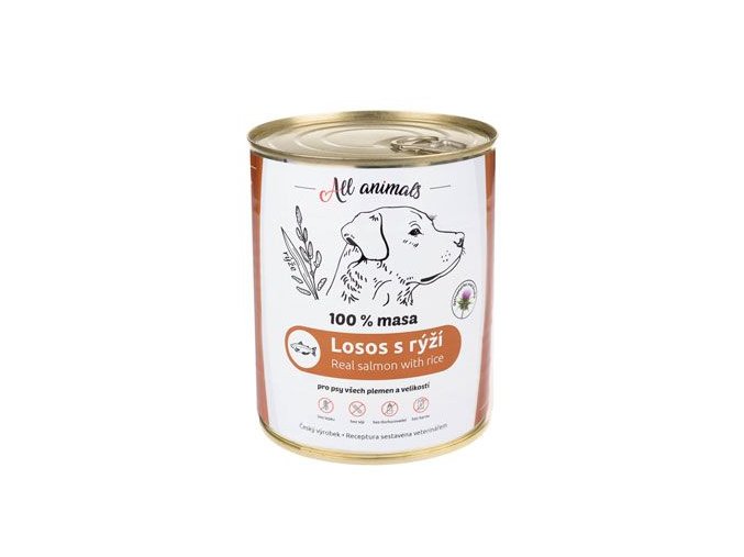 All Animals DOG losos mletý s rýží 800g