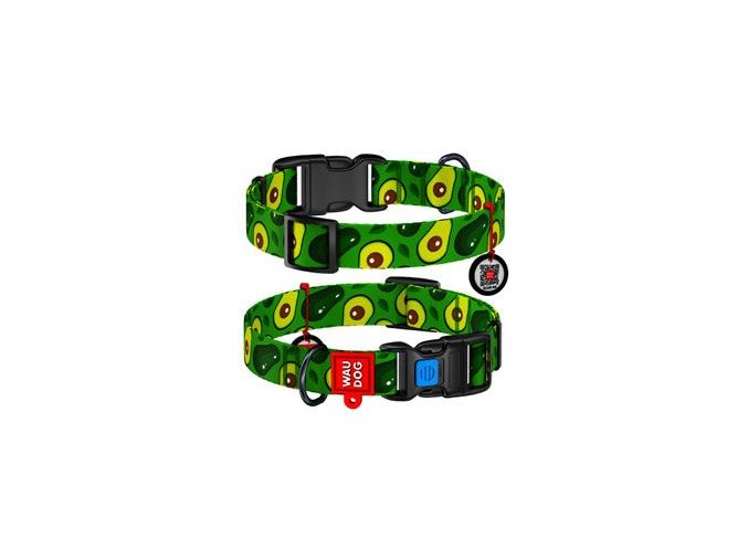 Obojek nylon Avokádo QR (35-58cm/2,5cm)