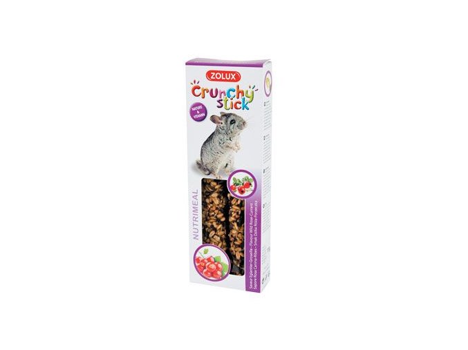 Pochoutka CRUNCHY STICK šípek/rybíz pro činčily Zolux