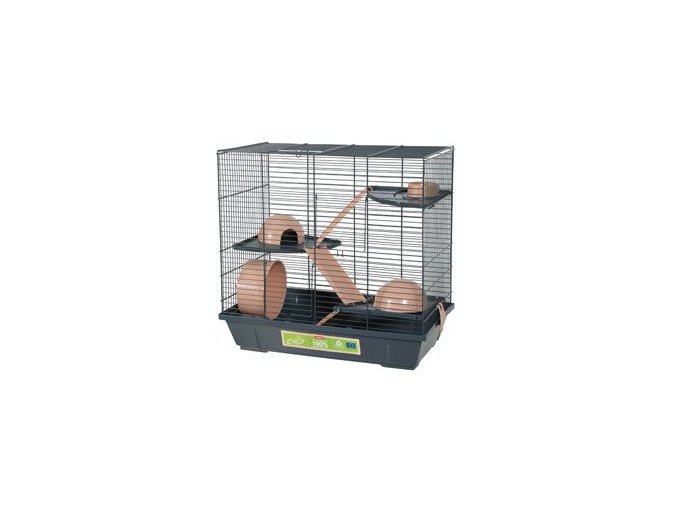 Klec křeček EHOP Triplex 50cm šedá/růžová s výb. Zolux