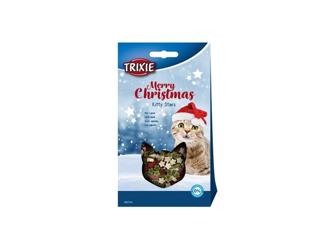 Vánoční pamlsek pro kočky Hvězdičky s jehněčím 140g TR