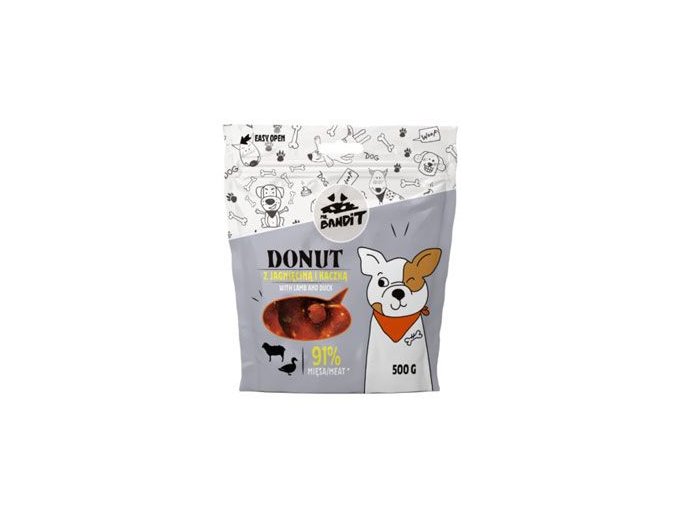 VetExpert Mr.Bandit poch. DONUT jehněčí s kachnou 500g