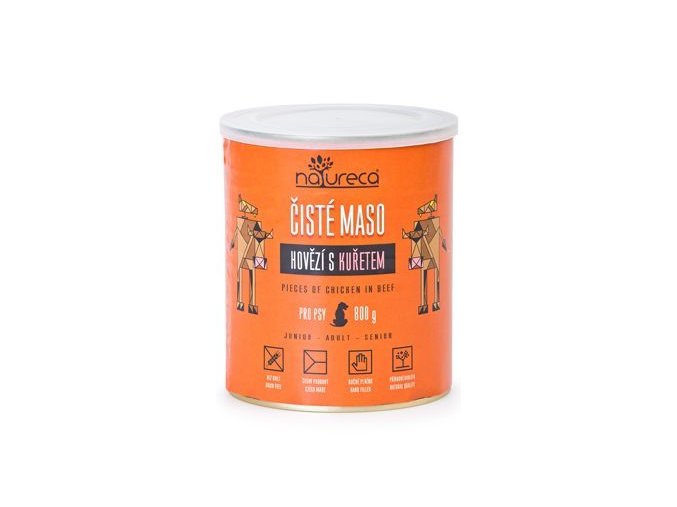 NATURECA konz. hovězí s kuřetem pro psy 800g