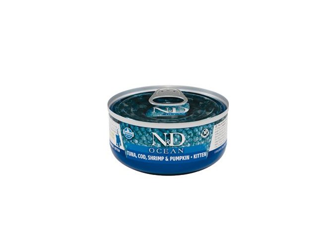 N&D CAT OCEAN Kitten Tuna & Cod & Shrimp & Pumpkin 70g