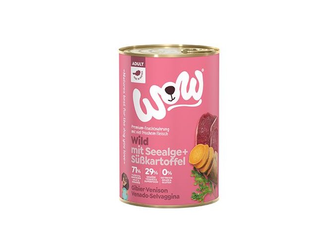 WOW konzerva Zvěřina s batáty Adult 800g