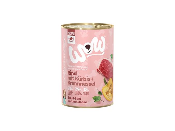 WOW konzerva Hovězí s dýní Junior 800g