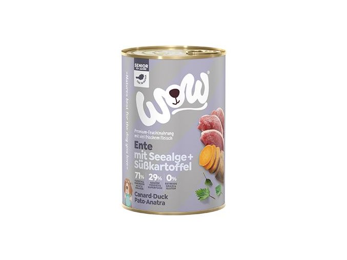 WOW konzerva Kachna s batáty Senior 800g