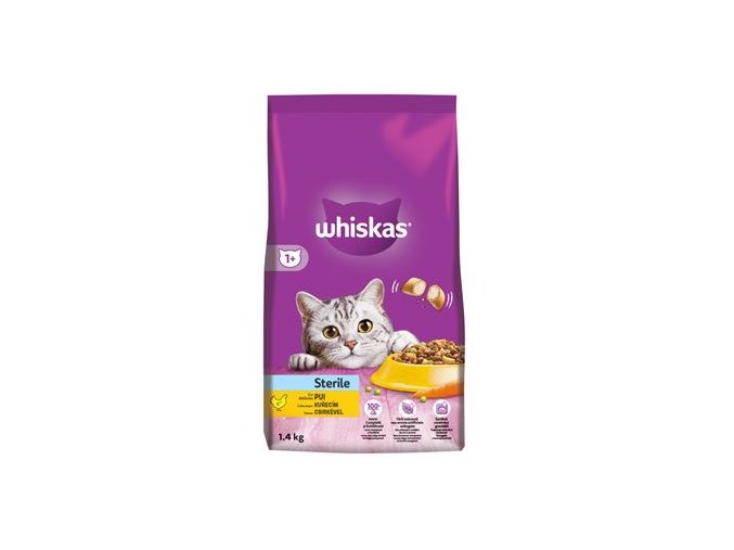 Whiskas Dry Sterile s kuřecím masem 1,4kg