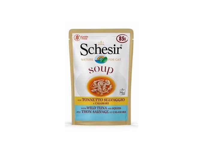 Schesir Cat kapsa Adult Soup tuňák/oliheň 85g