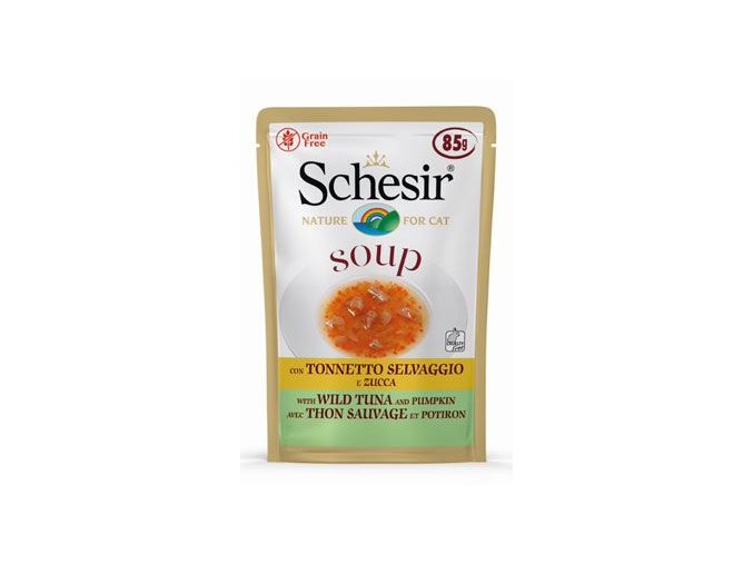 Schesir Cat kapsa Adult Soup tuňák/dýně 85g