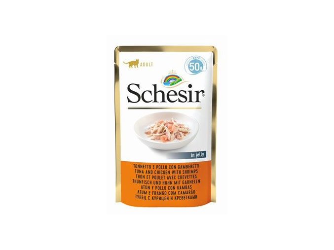 Schesir Cat kapsa Adult tuňák/kuře/krevety 50g