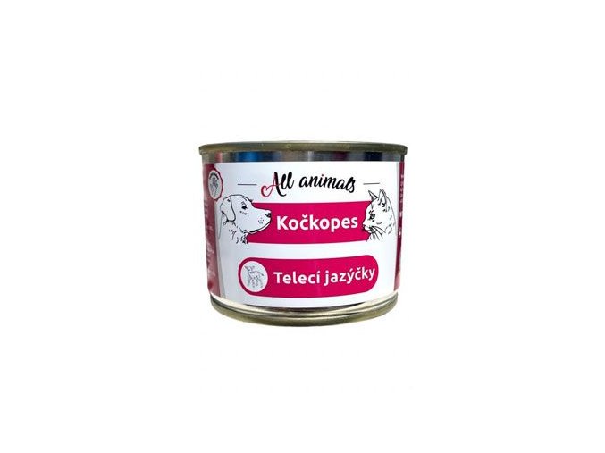 All Animals kočkopes Telecí jazýčky 200g