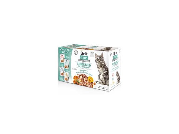 Brit Care Cat Fillets in Gravy Steril. Flav.Box 12x85g