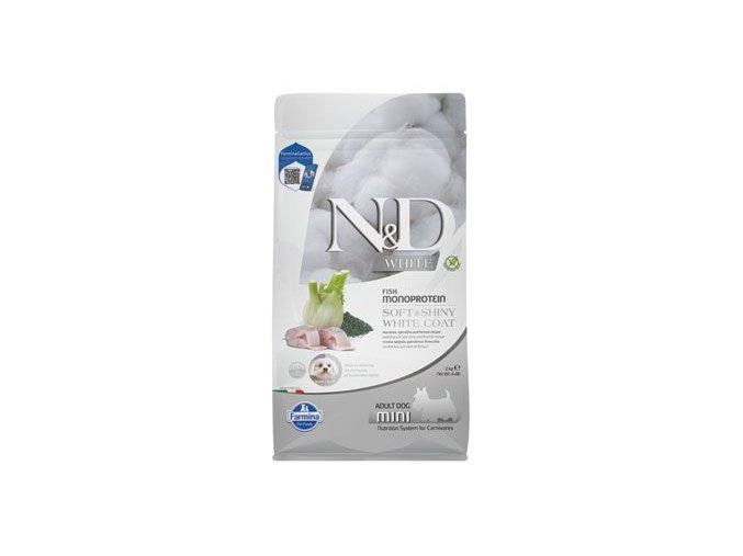 N&D WHITE DOG Adult Mini Sea Bass&Spirulina&Fenn 2kg