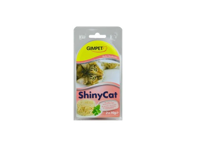 Gimpet kočka konz. ShinyCat kuře/krab 2x70g