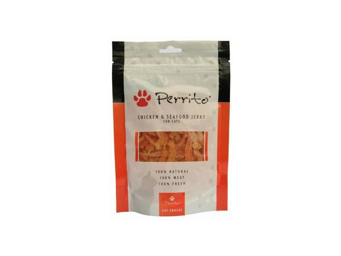 Perrito Chicken&Seafood jerky pro kočky 100g