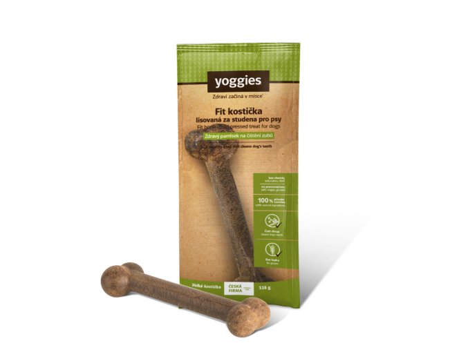 Yoggies Fit kostička pro psy 118g lisovaná za studena Zdravý pamlsek pro čištění zubů