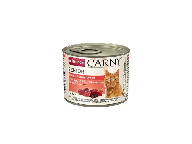 Animonda konz. kočka CARNY SENIOR hov/krůtí srdce 200