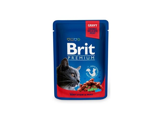 Brit Premium Cat kapsa with Beef Stew & Peas 100g