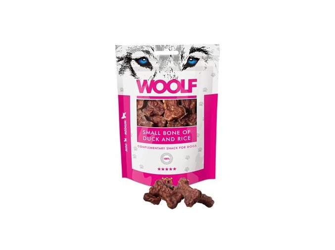 WOOLF pochoutka small bone of duck and rice 100g