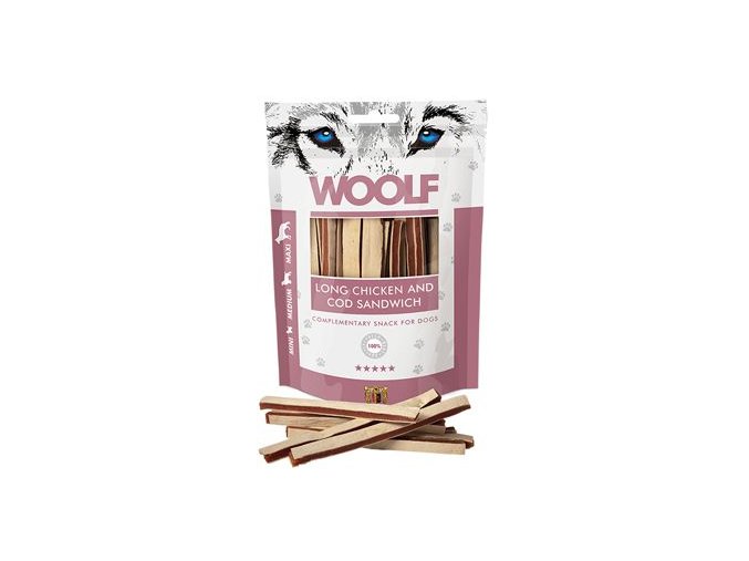 WOOLF pochoutka soft chicken and cod sandwich lon 100g
