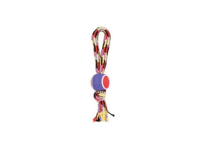 Hračka pes TENNIS BALL ROPE s rukojetí 40cm Zolux