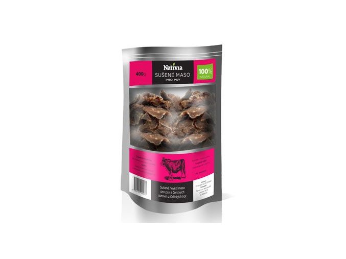 Nativia Sušené hovězí maso pochoutka pro psy 400g