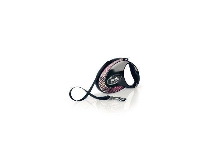 Vodítko FLEXI GLAM Composition M pás 5m/25kg černá