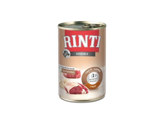 Rinti Dog Sensible konzerva jehně+rýže 400g