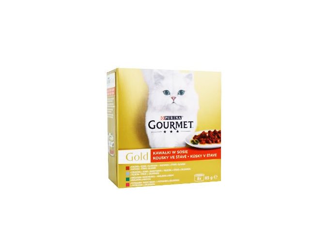 Gourmet Gold Mltp konz. kočka kousky ve šť.zelen.8x85g