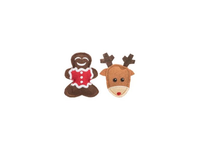 Vánoční hračka kočka Xmas SOB+PERNÍČEK 8cm Trixie