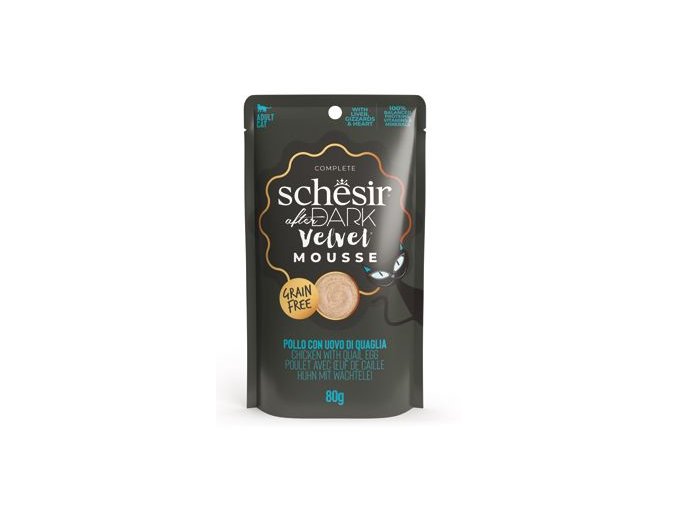 Schesir Cat kapsa After Dark Velv.Mousse kuře/vejce80g