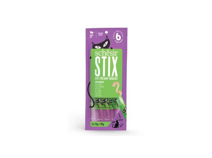 Schesir Cat pochoutka Stix Liquid Snack kachna 6x15g