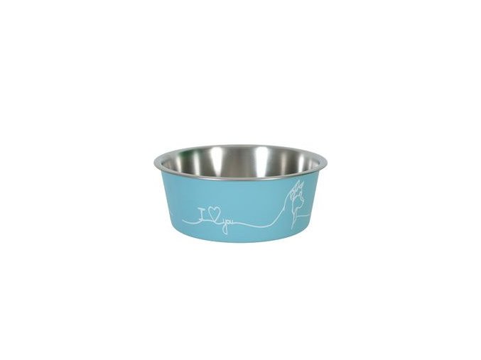 Miska nerez pes LOVE DOG 750ml modrá Zolux