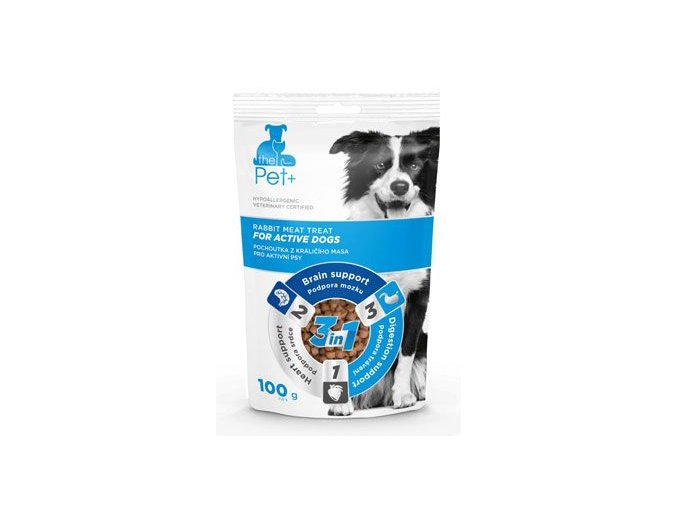 Pochoutka Pet+ 3v1 pes DOGS ACTIVE králičí 100g