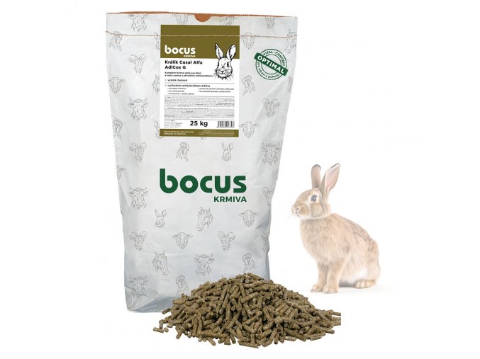 Bocus Cusal Alfa Adicox kompletní krmivo pro březí samice králíků