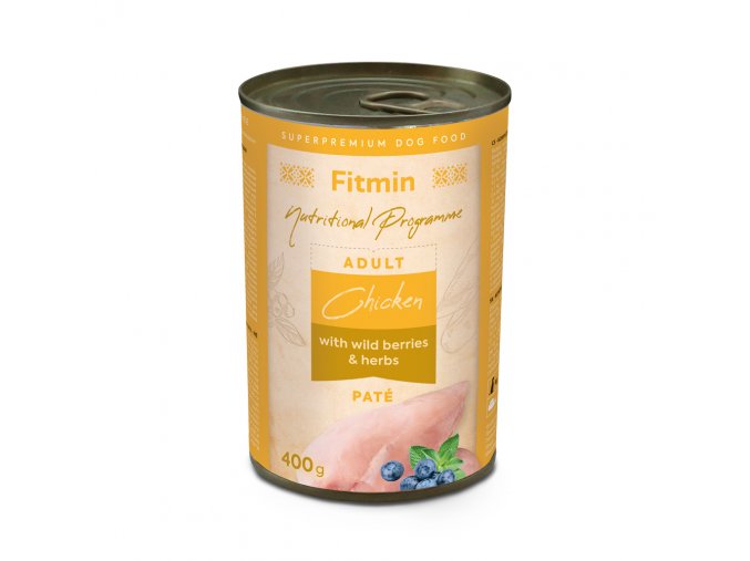 Fitmin NP Konzerva kuřecí s bylinkami a ovocem pro psy 400 g