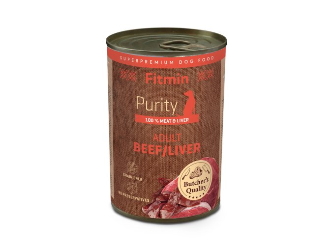 Fitmin Purity Konzerva hovězí s játry pro psy 400 g