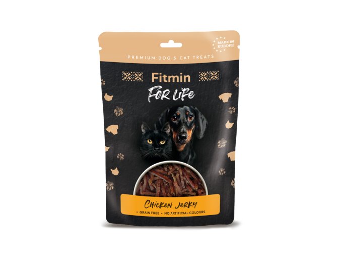 Fitmin For Life Jerky kuřecí pamlsek pro psy a kočky 70 g