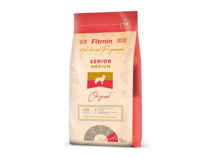 Fitmin Medium Senior kompletní krmivo pro psy 12 kg