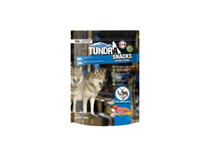 TUNDRA dog snack Duck, Salmon, Game Active&Vital 100g