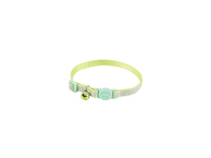 Obojek kočka SHINY nylon zelený 10mm/30cm Zolux