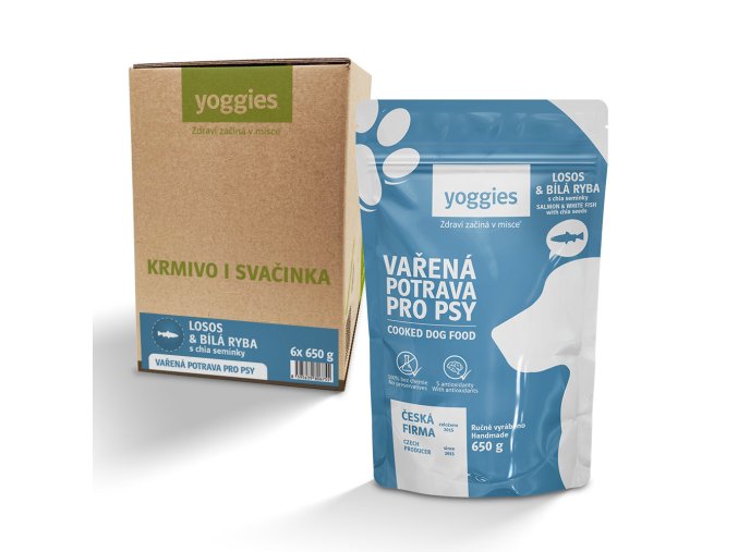 Balení vařené  Losos a bílá ryba s chia semínky (Hmotnost 6x650g)