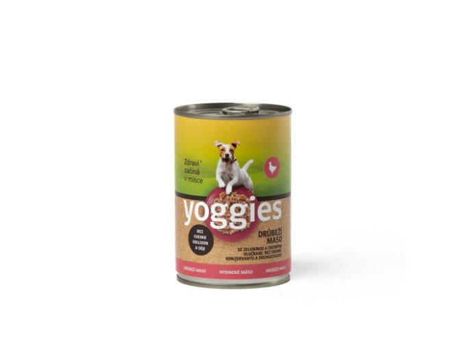 Yoggies drůbeží konzerva se zeleninou a ovesnými vločkami (Hmotnost 400g)