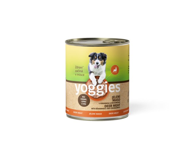Yoggies jelení konzerva s pohankou a brusinkami (Hmotnost 800g)